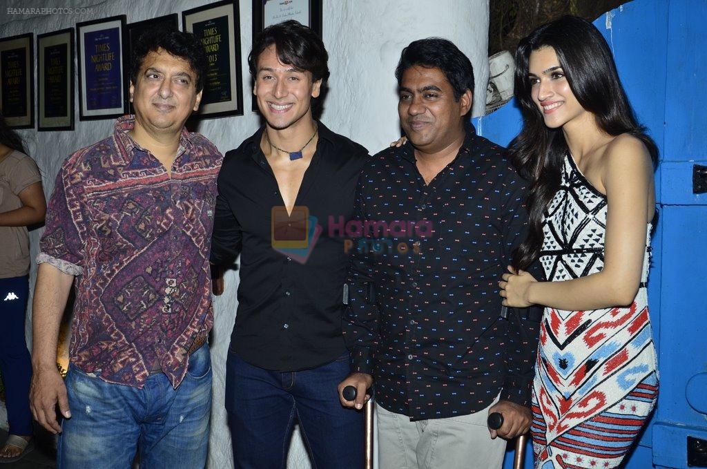 Sajid Nadiadwala, Tiger Shroff, Kriti Sanon, Sabbir Khan at Heropanti success bash in Plive, Mumbai on 25th May 2014