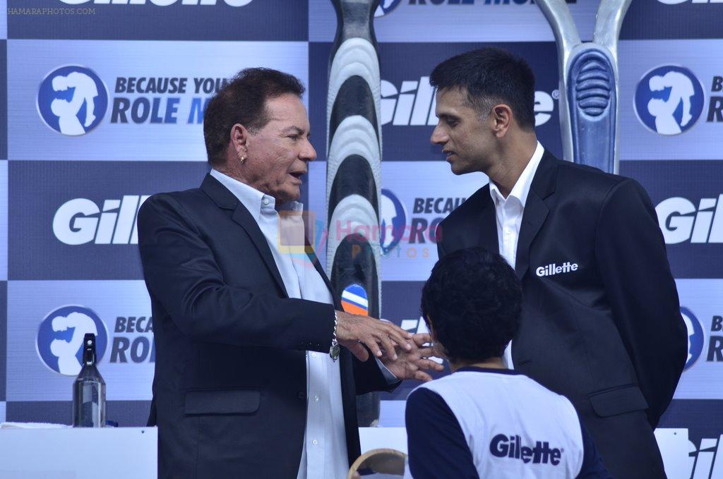 Rahul Dravid, Salim Khan at Gillette promotional event in Andheri Sports Complex on 17th June 2014