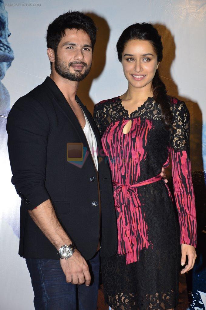 Shraddha Kapoor, Shahid Kapoor at the promotion of Haider on 8th July 2014