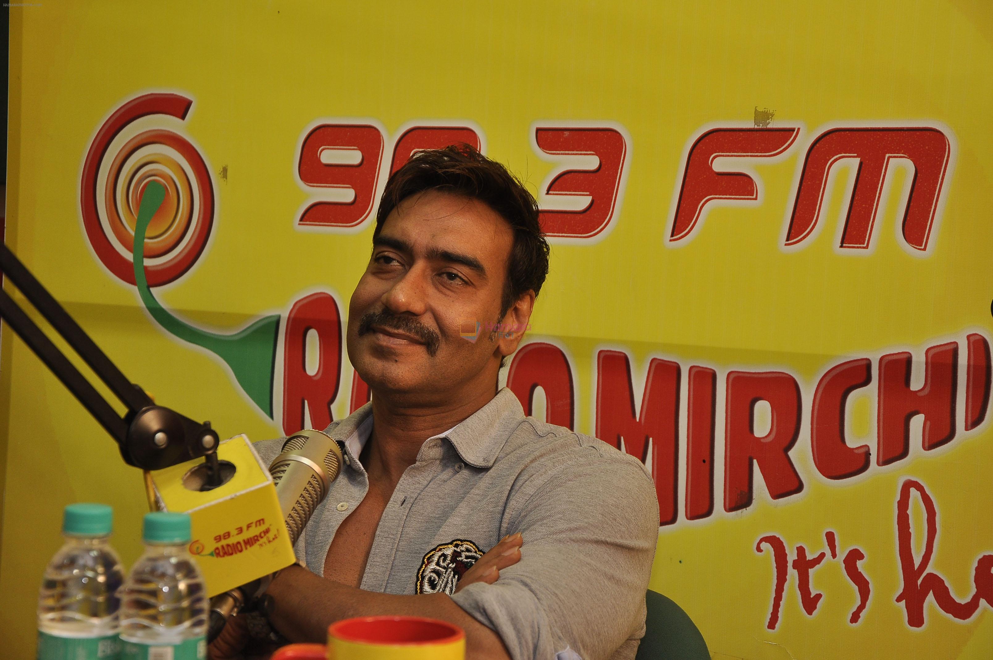 Ajay Devgan at Singham Returns promotions in Radio Mirchi 98.3 on 30th July 2014