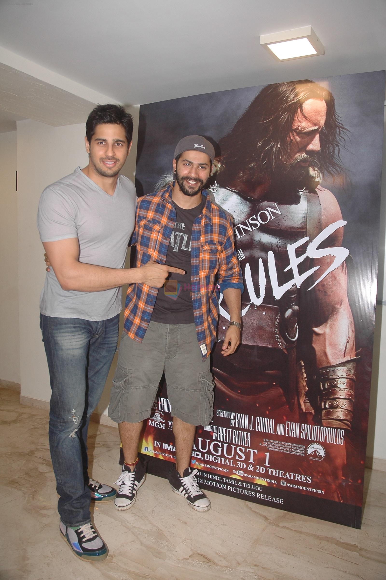 Siddharth Malhotra & Varun Dhawan at the special screening of Hercules distributed by Viacom18 Motion Pictures in India