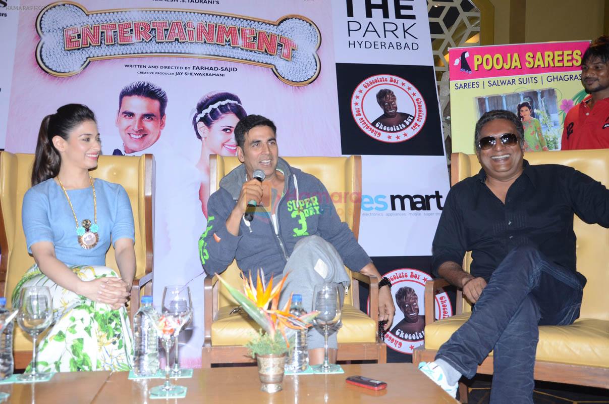 Akshay Kumar, Prakash Raj at the promotion of movie It's entertainment in south on 4th Aug 2014