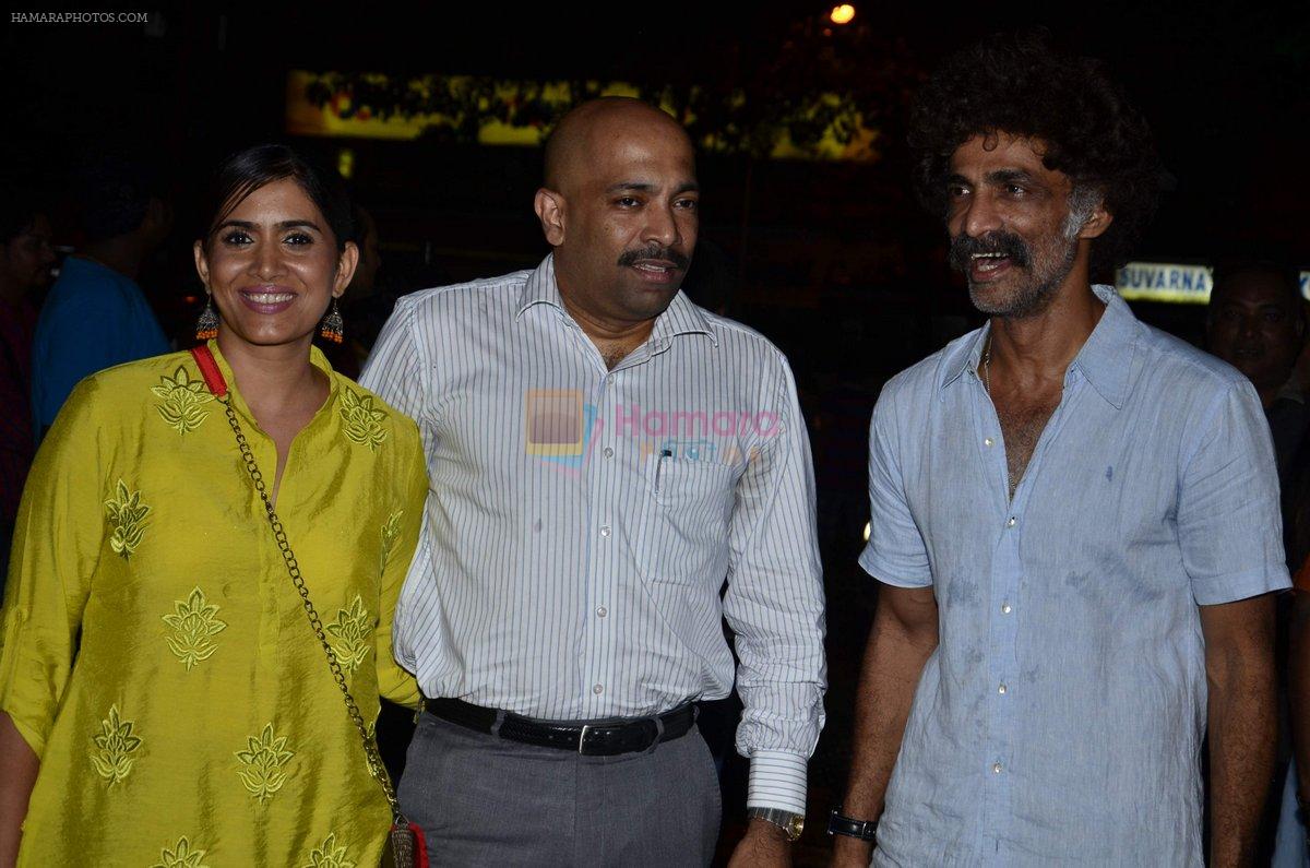 Sonali Kulkarni, Makrand Deshpande at the Premiere of Makrand Deshpande's Saturday Sunday movie in Chitra Cinema on 6th Aug 2014