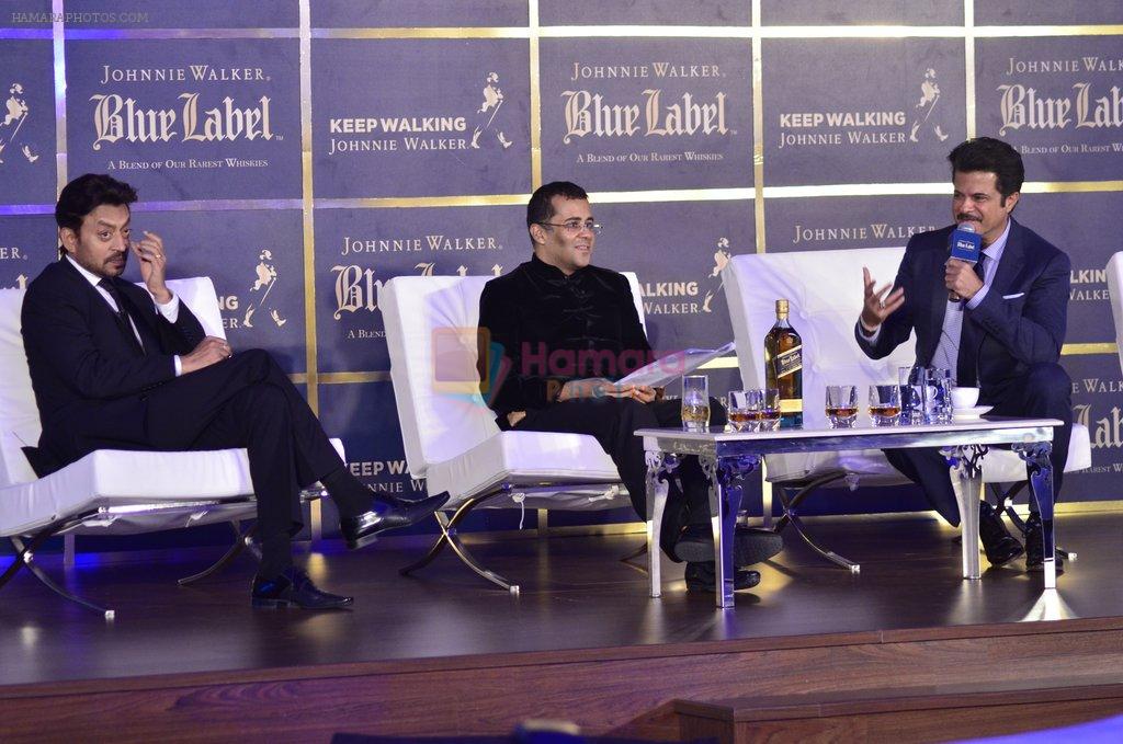 Irrfan Khan, Chetan Bhagat, Anil Kapoor in conversation for Johnnie Walker Blue Label in Mumbai on 7th Aug 2014