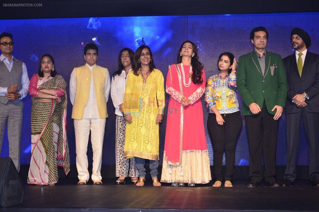 Juhi Chawla, Raveena Tandon, Dheeraj Kumar, Anu Ranjan, Jeetendra at Sony Pal launch in Taj Land's End on 7th Aug 2014