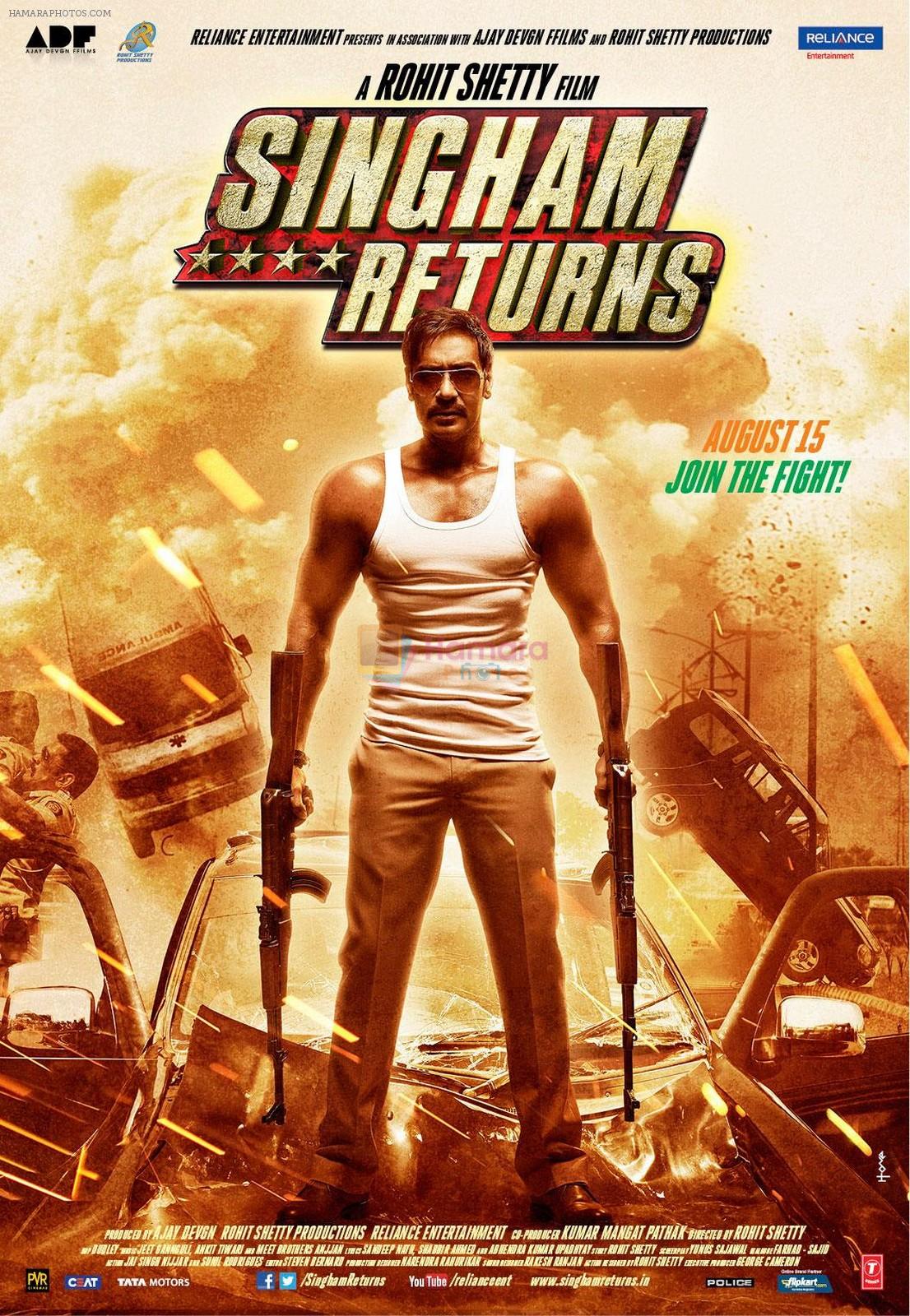 Ajay Devgan in the still from movie Singham Returns