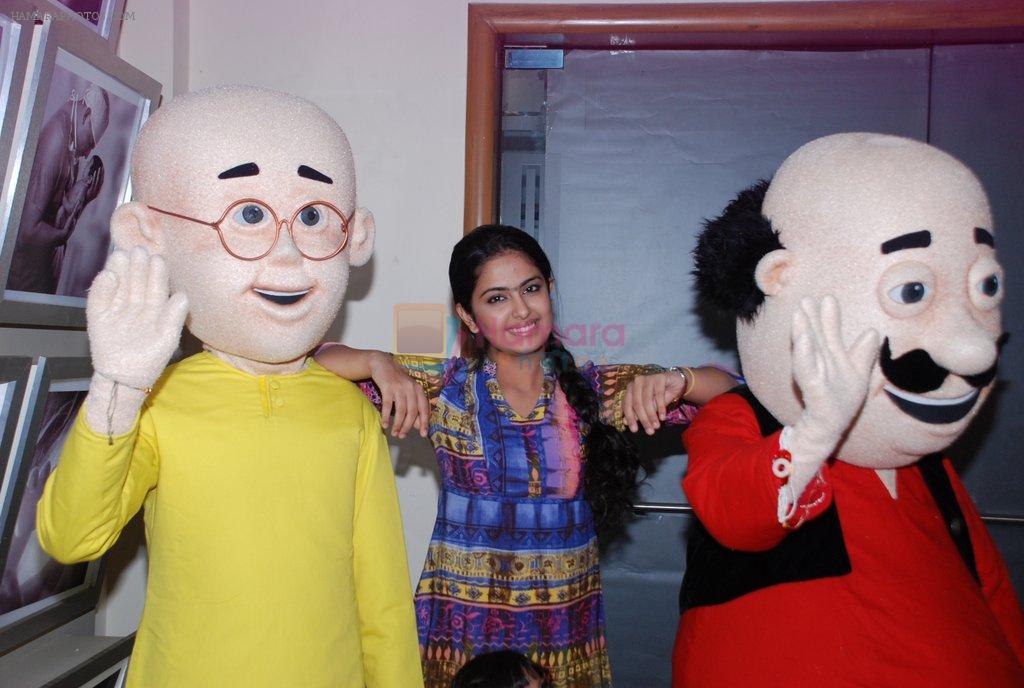 Avika Gor on location Sasural Simar Ka with Nicktoons Motu Patlu in Mira Road on 8th Aug 2014