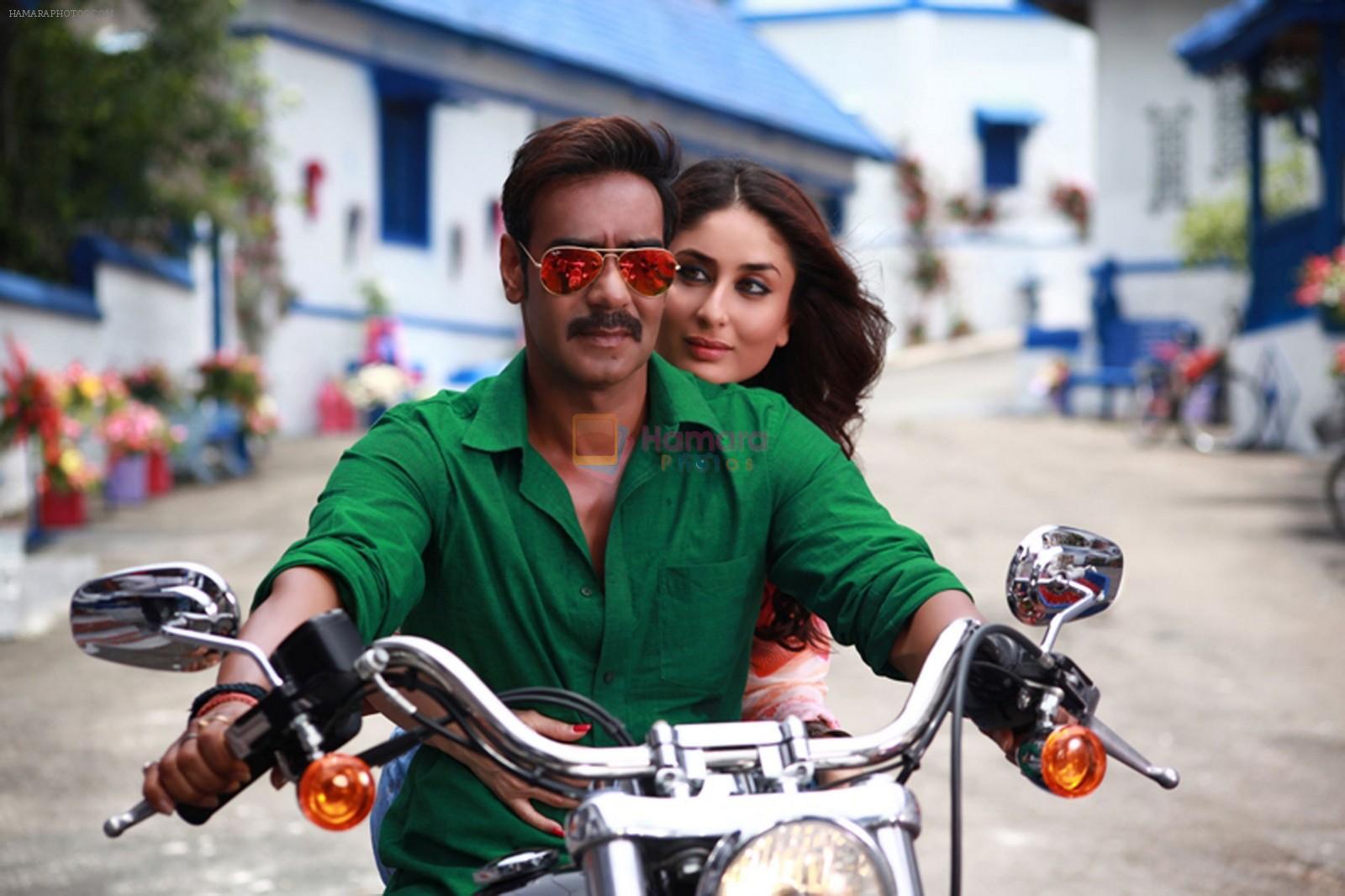 Ajay Devgan, Kareena Kapoor in the still from movie Singham Returns