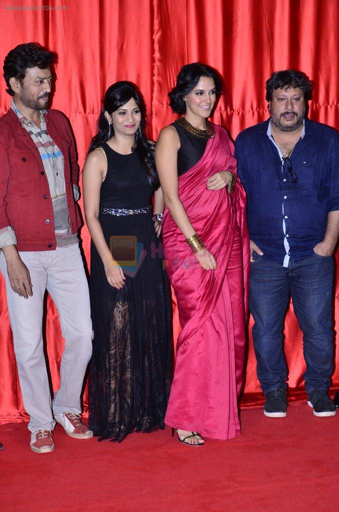 Irrfan Khan, Tigmanshu Dhulia, Neha Dhupia, Aditi Sharma at the launch of trailer Ekkees Toppon Ki Salaami in PVR on 11th Aug 2014