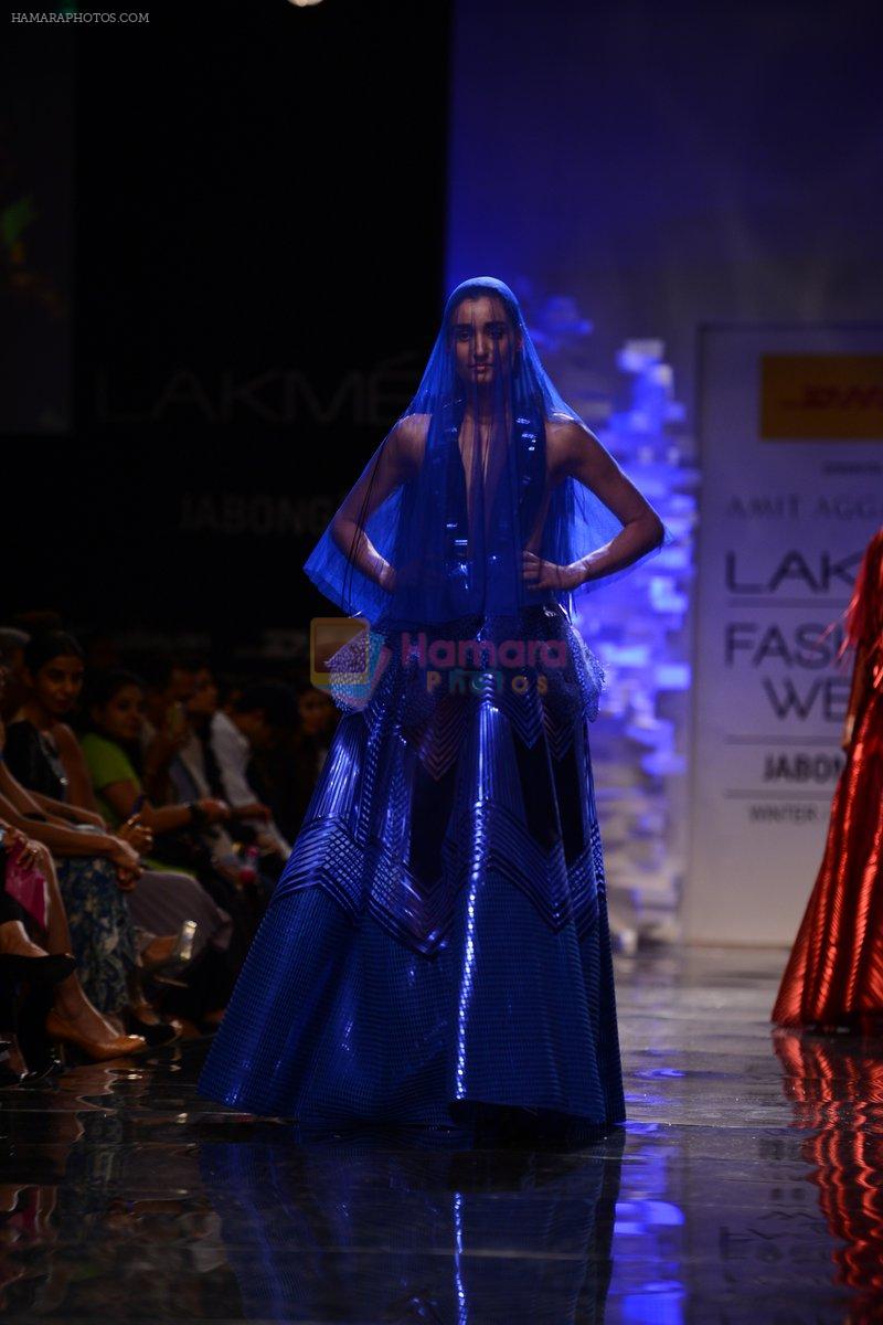 Model walk the ramp for Amit Aggarwal at Lakme Fashion Week Winter Festive 2014 Day 1 on 19th Aug 2014