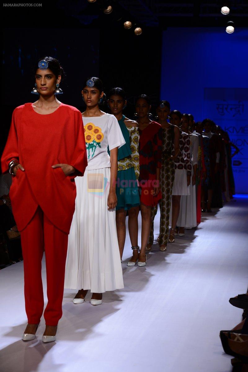 Model walk the ramp for Surendry at Lakme Fashion Week Winter Festive 2014 Day 2 on 20th Aug 2014