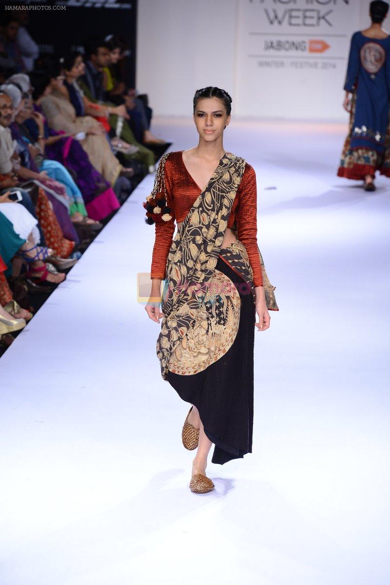 Model walk the ramp for Sashikant Naidu at Lakme Fashion Week Winter Festive 2014 Day 3 on 21st Aug 2014