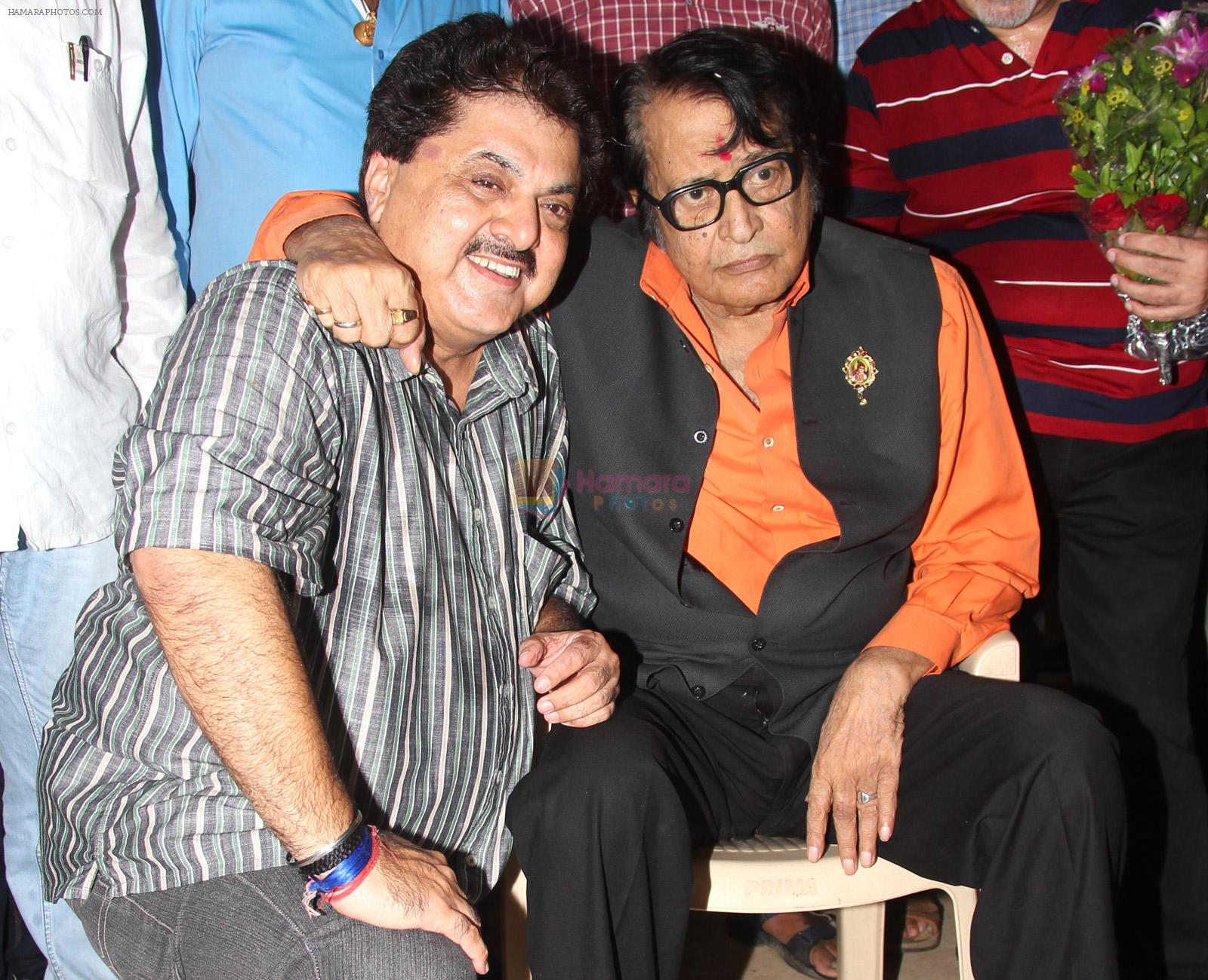 Ashoke Pandit & Manoj Kumar 2 at the bhoomipoojan ceremony of Indian Films and Television Directors Association's