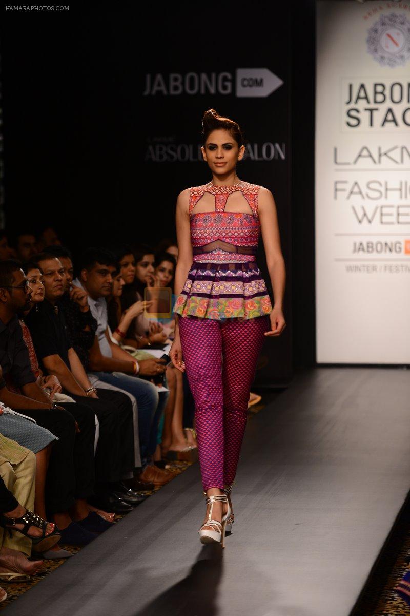 Model walk the ramp for Neha Agarwal at LFW 2014 Day 6 on 24th Aug 2014