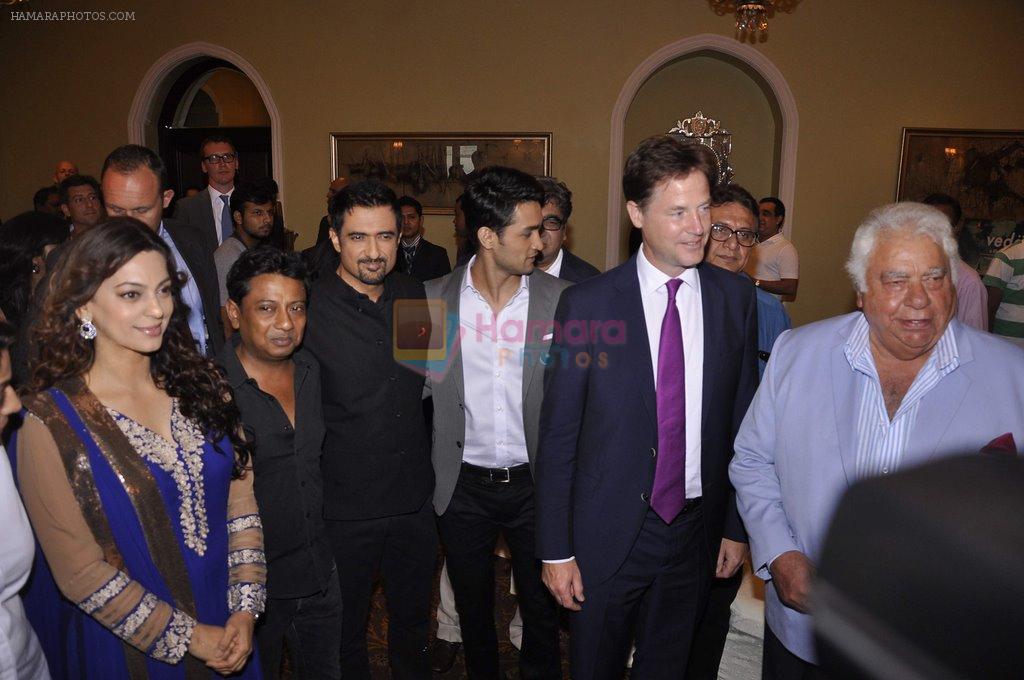 Juhi Chawla, Onir, Sanjay Suri at the Muhurat of the film _Veda_ in Taj, Mumbai on 26th Aug 2014