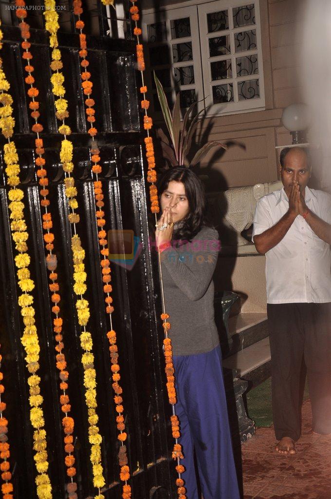 Ekta Kapoor's ganpati visarjan in Mumbai on 2nd Sept 2014