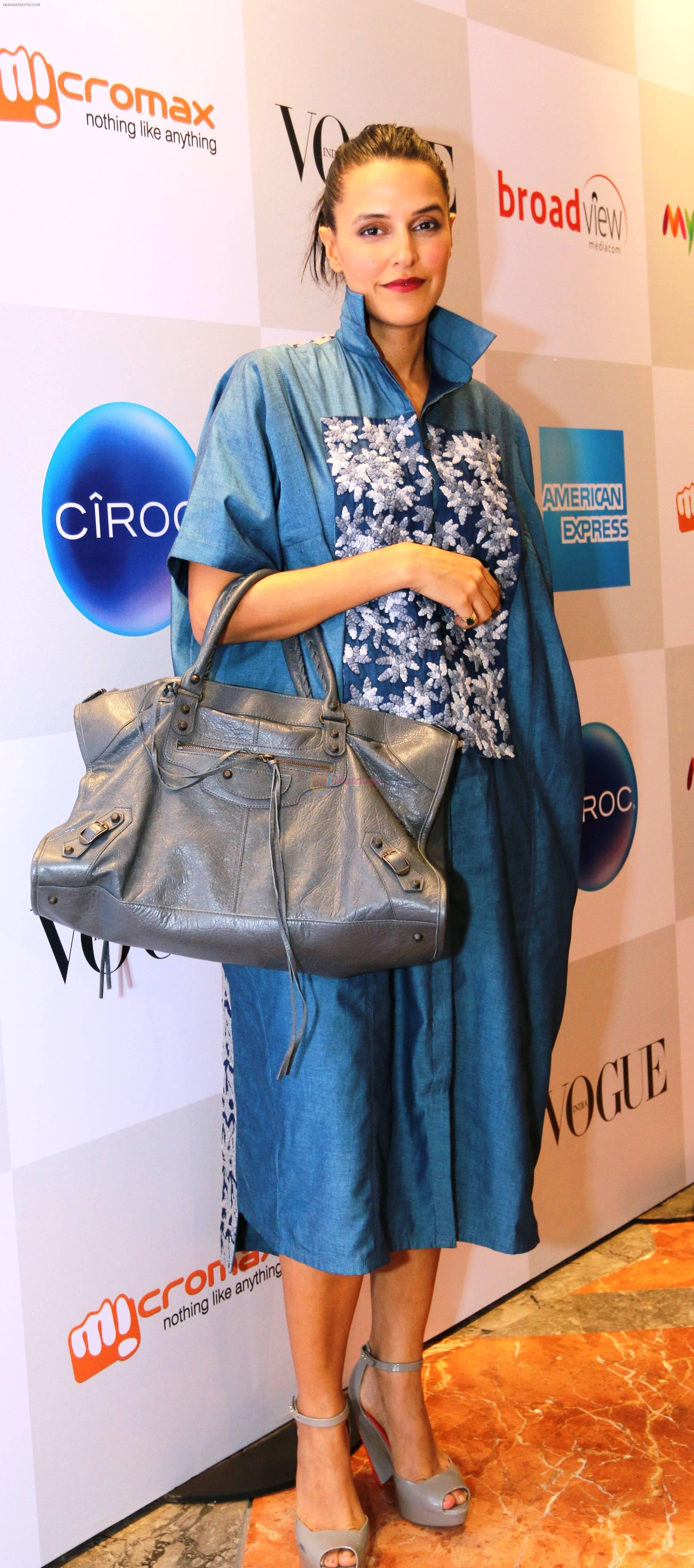Neha Dhupia at Fashion's Night Out 2014 by Vogue at Palladium, Mumbai