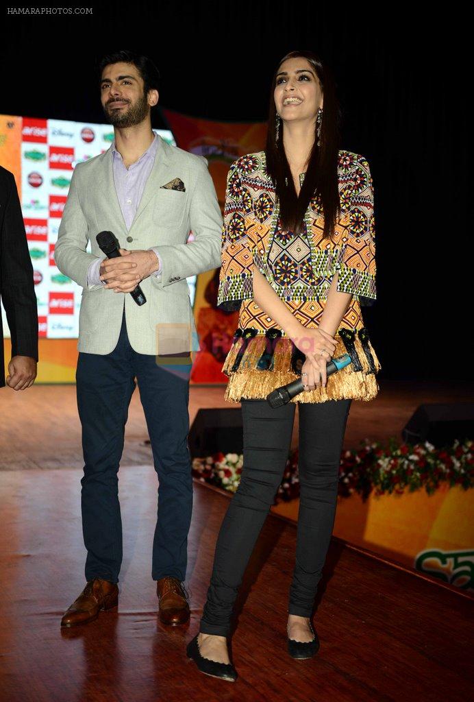 Sonam Kapoor, Fawad Khan promotes Khoobsurat in Delhi on 4th Sept 2014