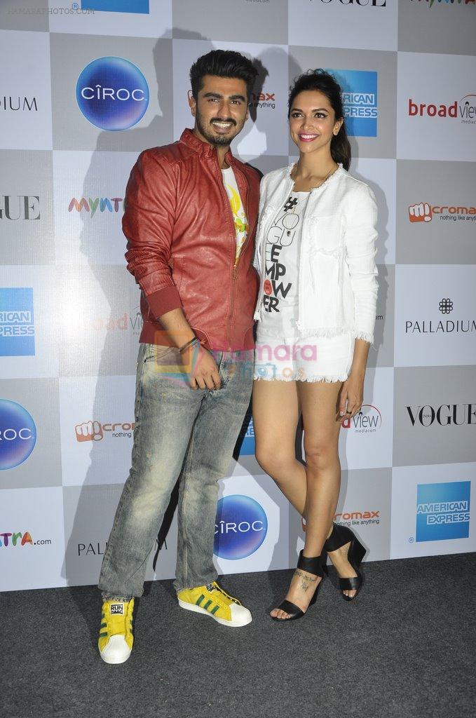 Deepika Padukone, Arjun Kapoor at Vogue Night Out in Palladium, Mumbai on 4th Sept 2014
