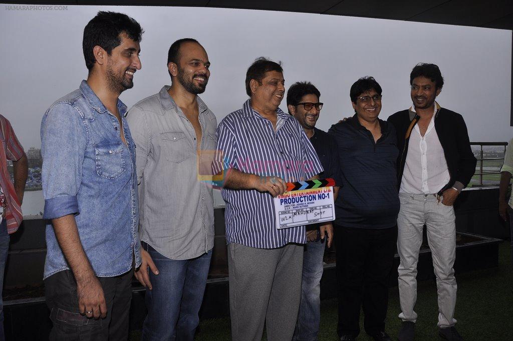 Arshad Warsi, Irrfan Khan, David Dhawan, Rohit Shetty, Vashu Bhagnani at the launch of Vashu Bhagnani's new film in Juhu, Mumbai on 5th Sept 2014