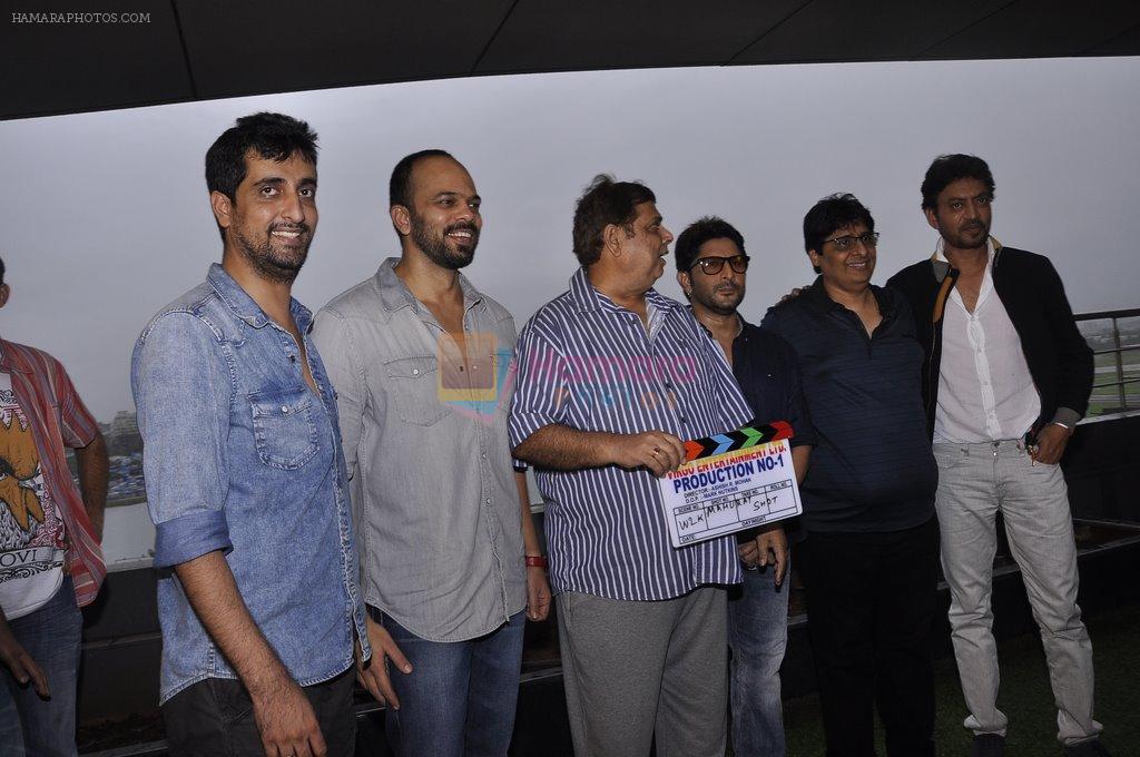 Arshad Warsi, Irrfan Khan, David Dhawan, Rohit Shetty, Vashu Bhagnani at the launch of Vashu Bhagnani's new film in Juhu, Mumbai on 5th Sept 2014