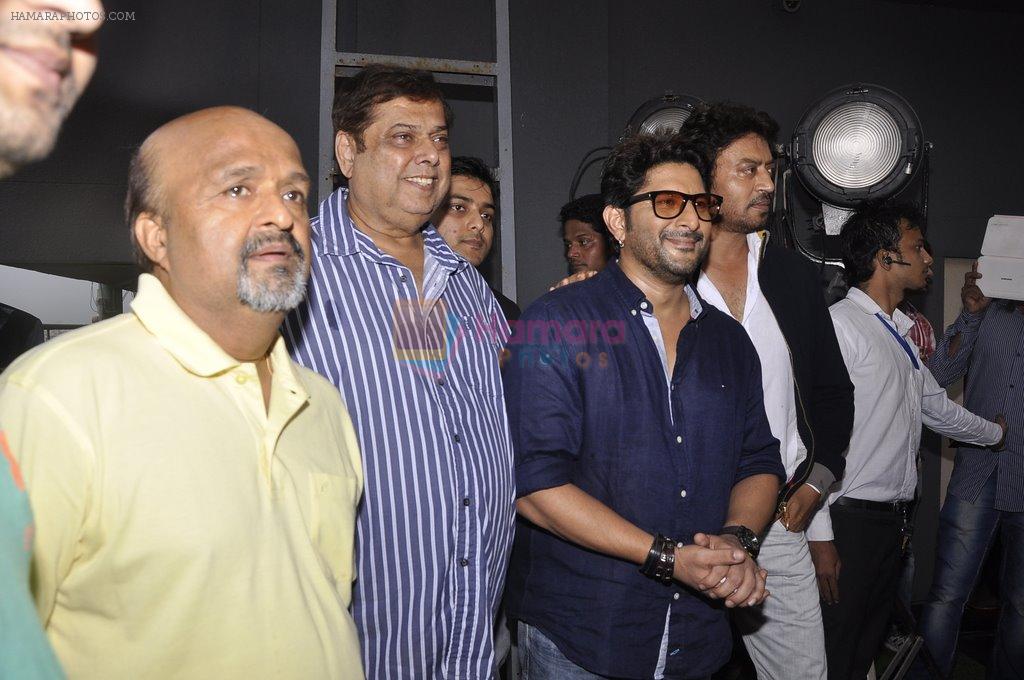 Arshad Warsi, Irrfan Khan, Sameer, David Dhawan at the launch of Vashu Bhagnani's new film in Juhu, Mumbai on 5th Sept 2014