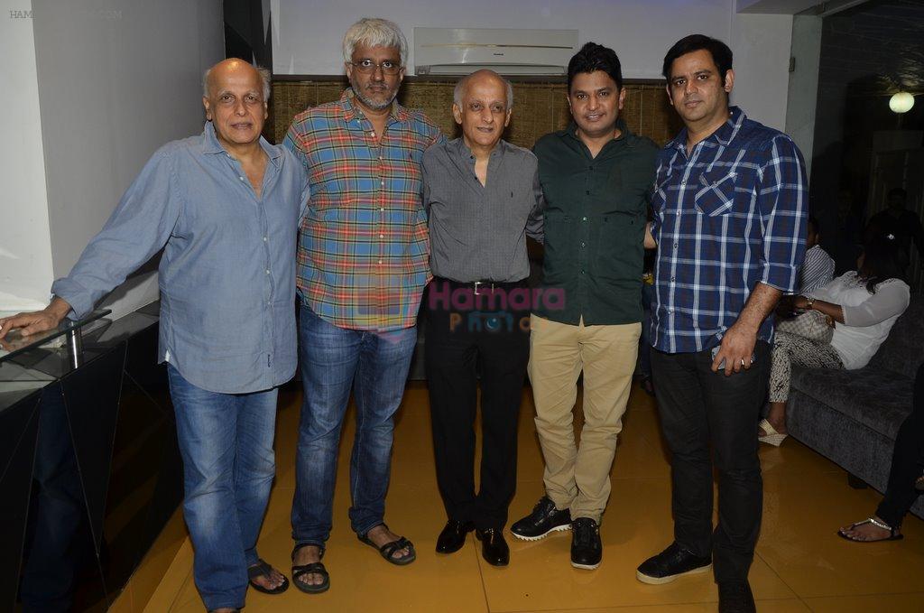 Mahesh Bhatt,Vikram Bhatt,Mukesh Bhatt, Bhushan Kumar,Ajay Kapoor at Vikram Bhatt's screening for Creature 3d in Sunny Super Sound on 9th Sept 2014