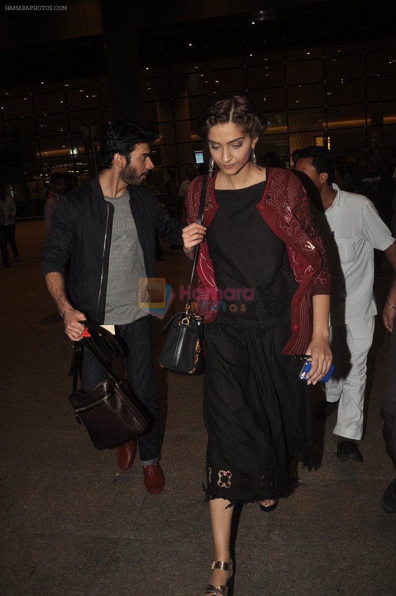 Sonam Kapoor & Fawad Khan snapped at Airport in Mumbai on 11th Sept 2014