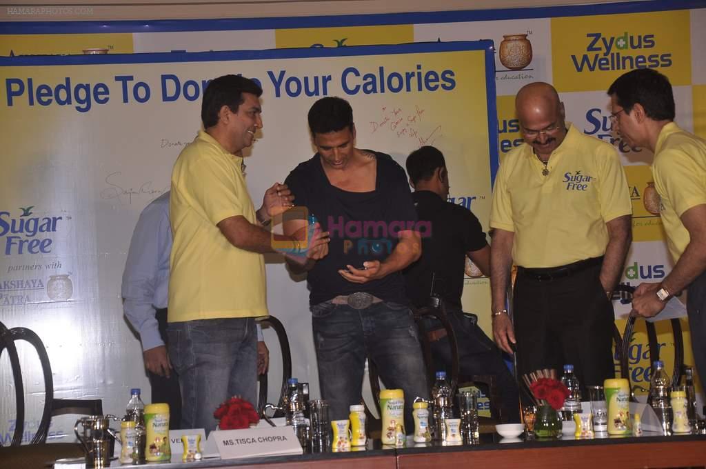 Akshay Kumar, Sanjeev Kapoor at Donate Your Calories Sugarfree Campaign in Mumbai on 13th Sept 2014