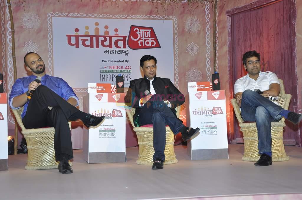 Rohit Shettty, Madhur Bhandarkar, Ashutosh Rana  at Aaj Tak Panchayat Talk Show in Mumbai on 13th Sept 2014