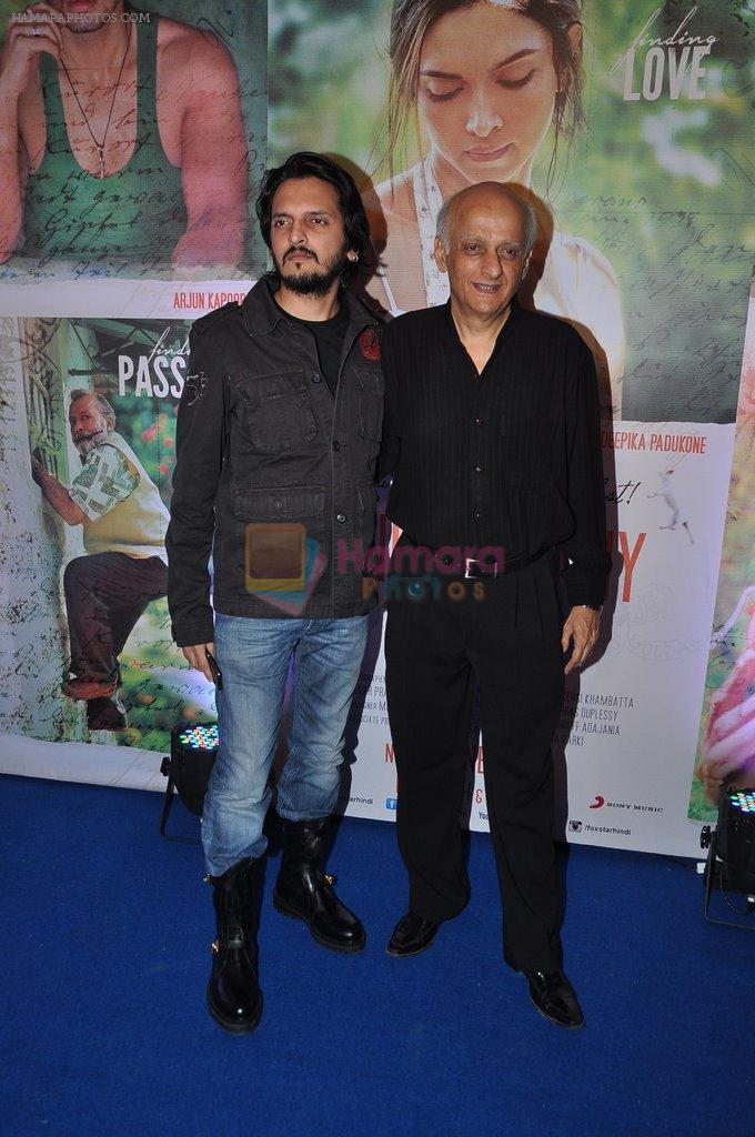 Vishesh Bhatt, Mukesh Bhatt at Finding Fanny success bash in Bandra, Mumbai on 15th Sept 2014
