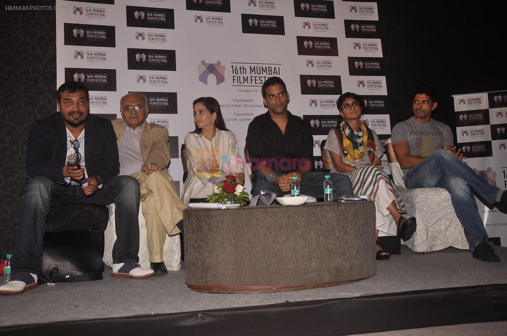 Farhan Akhtar, Kiran Rao, Vikramaditya Motwane at Mumbai Film festival meet in Juhu, Mumbai on 17th Sept 2014