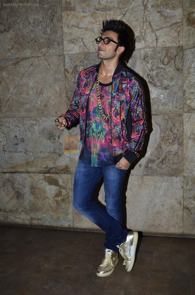 Ranveer Singh at the special screening of Khoobsurat hosted by Anil Kapoor in Lightbox on 18th Sept 2014