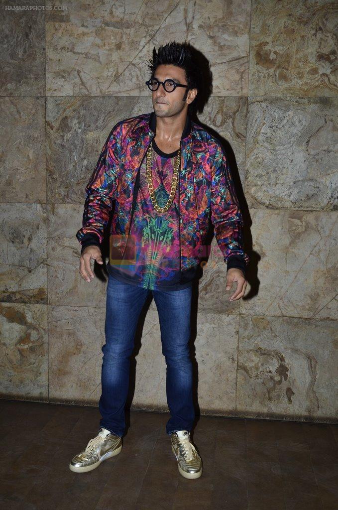 Ranveer Singh at the special screening of Khoobsurat hosted by Anil Kapoor in Lightbox on 18th Sept 2014