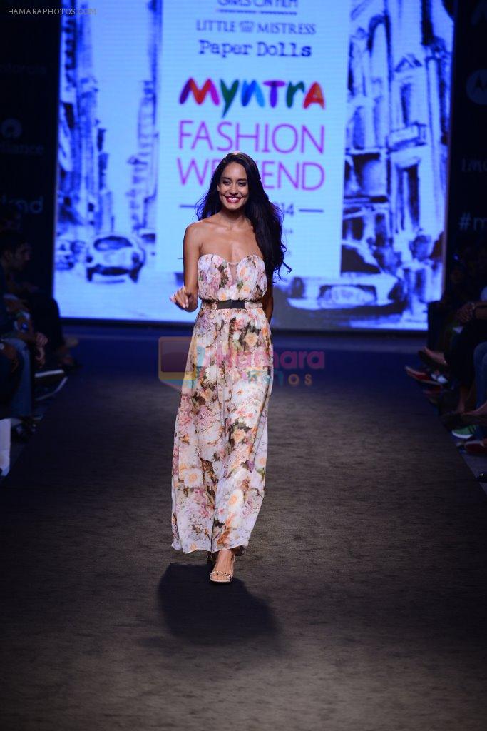 Lisa Haydon walk the ramp on day 3 of Myntra fashion week in Mumbai on 5th Oct 2014