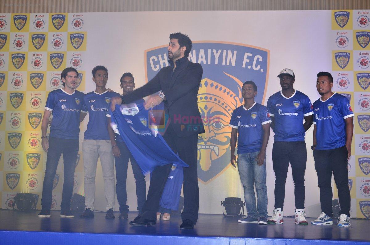 Abhishek Bachchan introduces ISL Chennai FC team in Trident BKC on 9th Oct 2014
