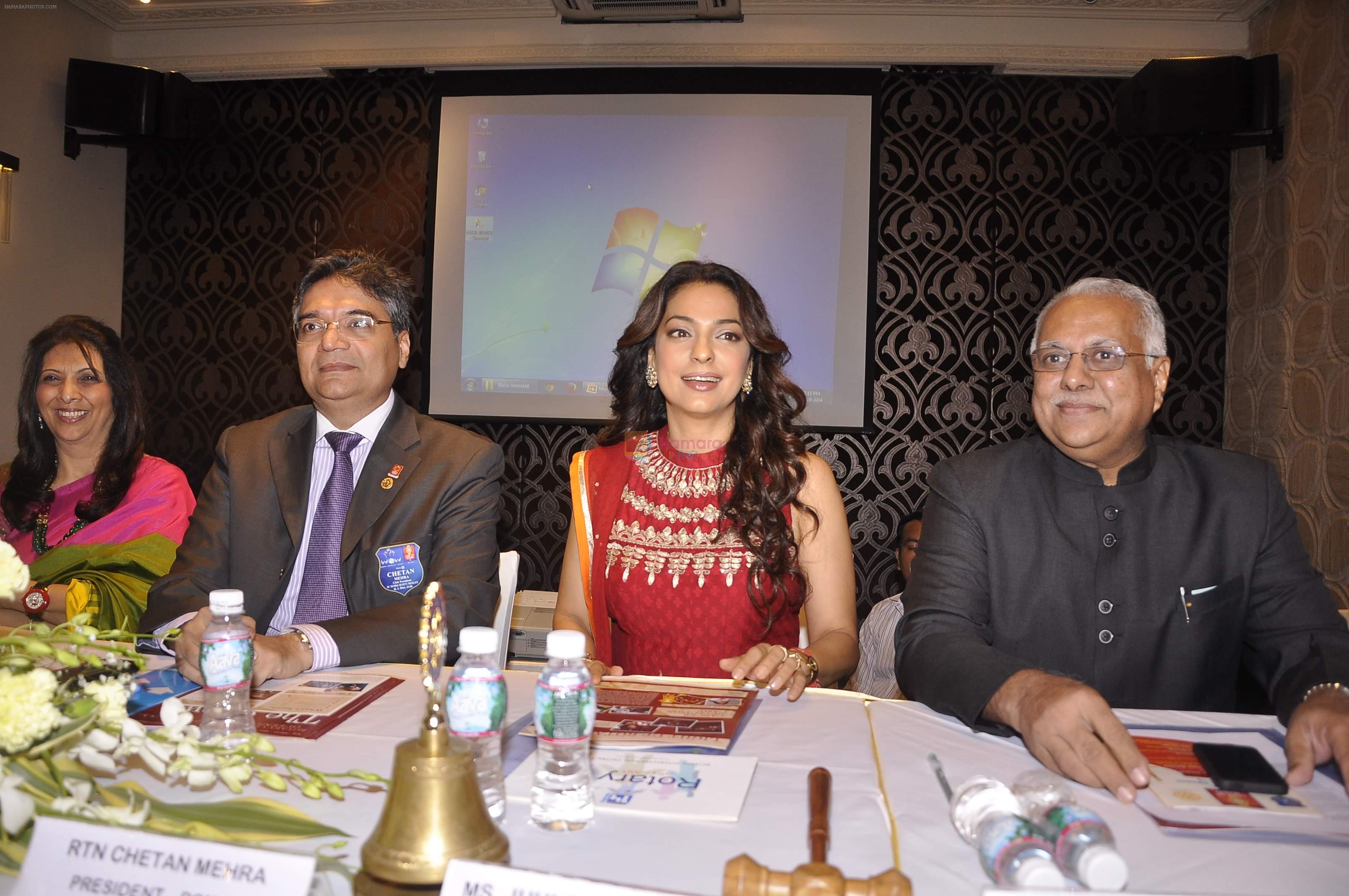 Juhi Chawla receives the vocational excellence award from the Rotary international on 10th Oct 2014