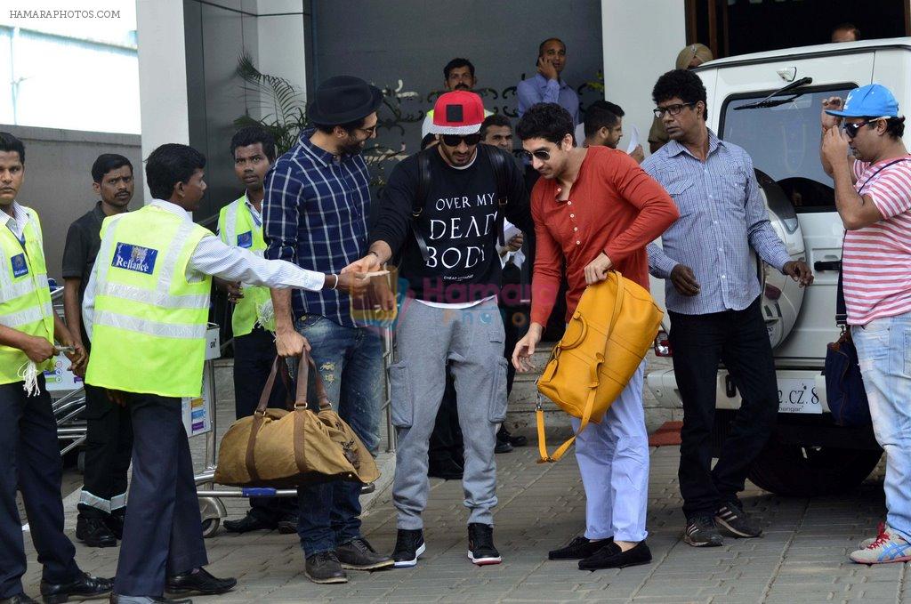 Aditya Roy Kapur, Ayan Mukerji leave for ISL football match in Mumbai on 11th Oct 2014