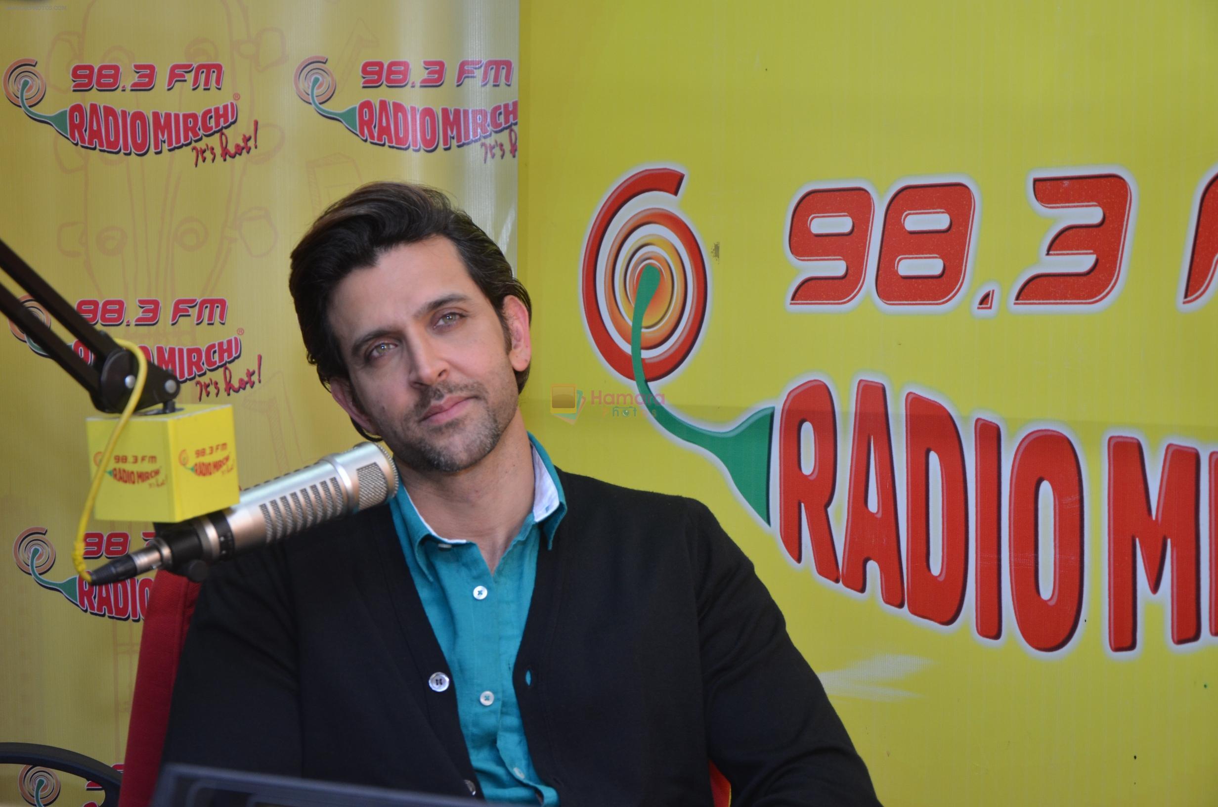 Hrithik Roshan at Radio Mirchi studio for the success of his movie Bang Bang