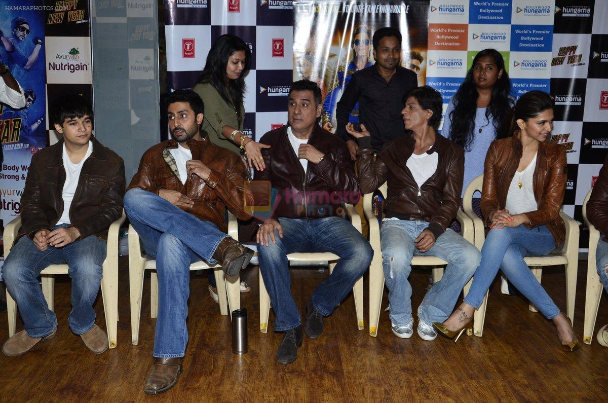 Vivaan Shah, Boman Irani, Shahrukh Khan, Deepika Padukone, Abhishek Bachchan at Mad Over Donuts - Happy New Year contest winners meet in Mumbai on 19th Oct 2014