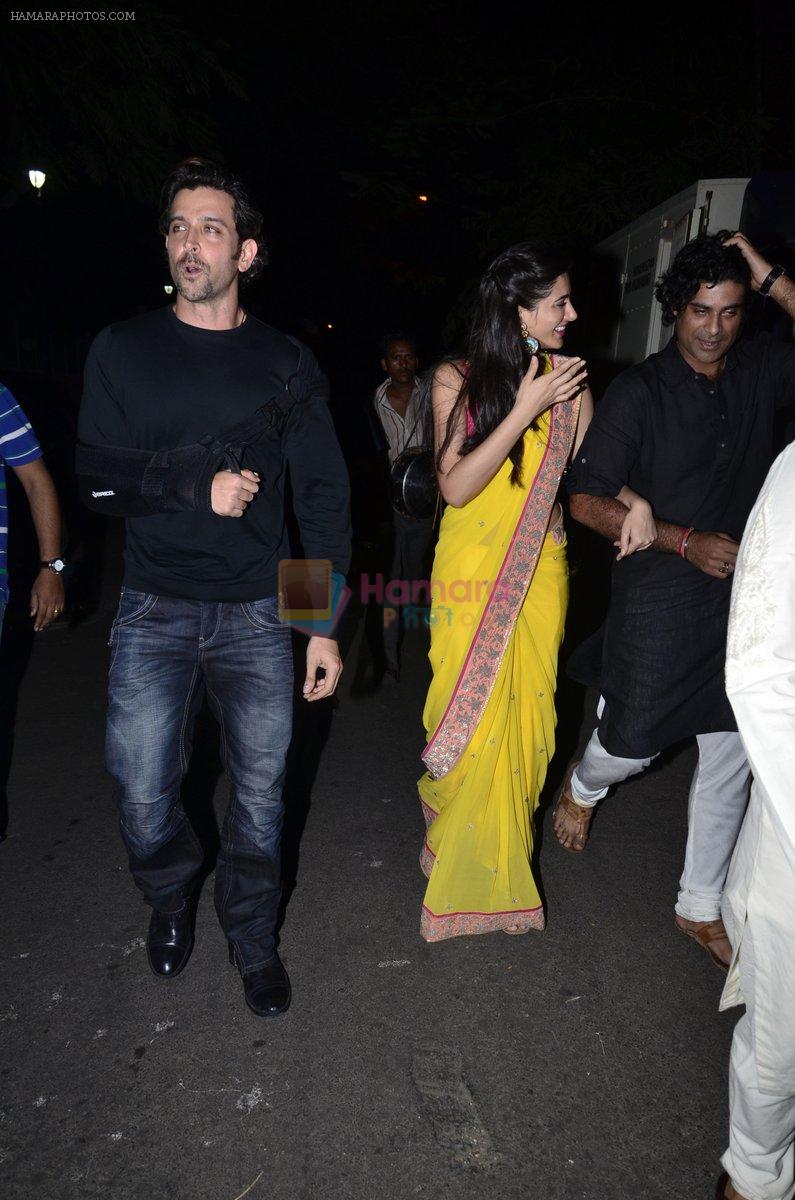 Hrithik Roshan, Uday Chopra, Nargis Fakhri, Sikander Kher at Amitabh Bachchan and family celebrate Diwali in style on 23rd Oct 2014