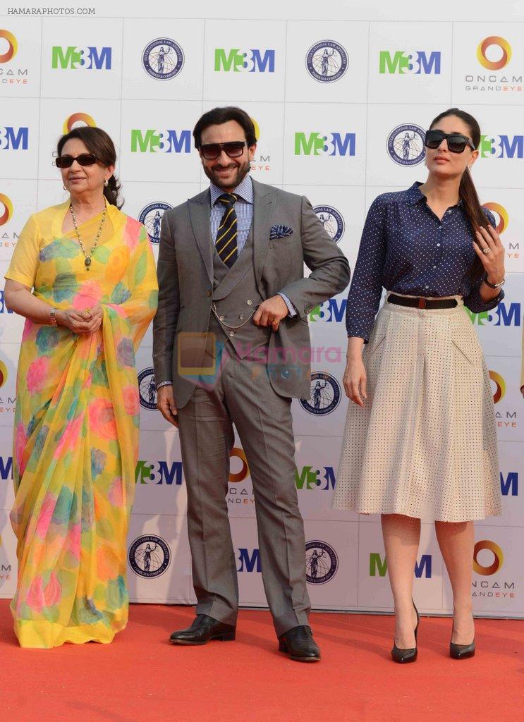 Kareena Kapoor, Saif Ali Khan, Sharmila Tagore at pataudi polo cup in Mumbai on 26th Oct 2014
