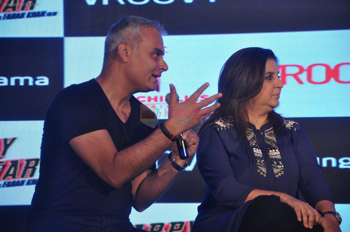 Neeraj Roy, Farah Khan at Happy New Year game launch by Hungama in Taj Land's End, Mumbai on 27th Oct 2014