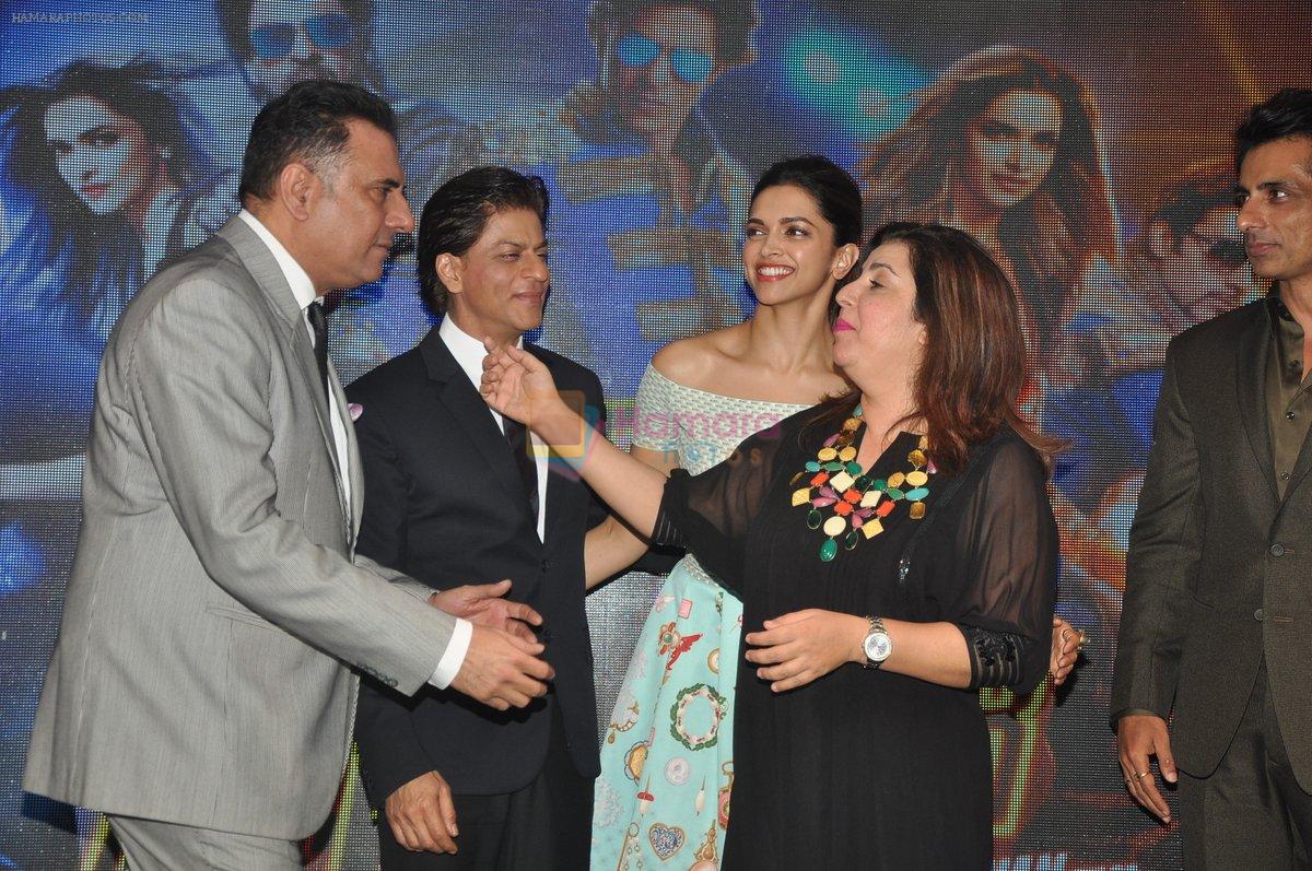 Sonu Sood, Shah Rukh Khan, Farah Khan, Boman Irani, Deepika Padukone at Sharabi song launch from movie happy new year in Mumbai on 28th Oct 2014