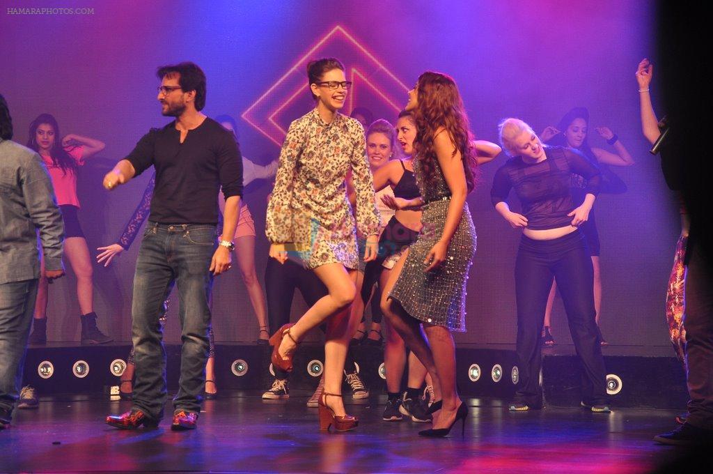 Saif Ali Khan, Kalki Koechlin, Ileana Dcruz at Happy Ending music launch in Taj Land's End on 29th Oct 2014