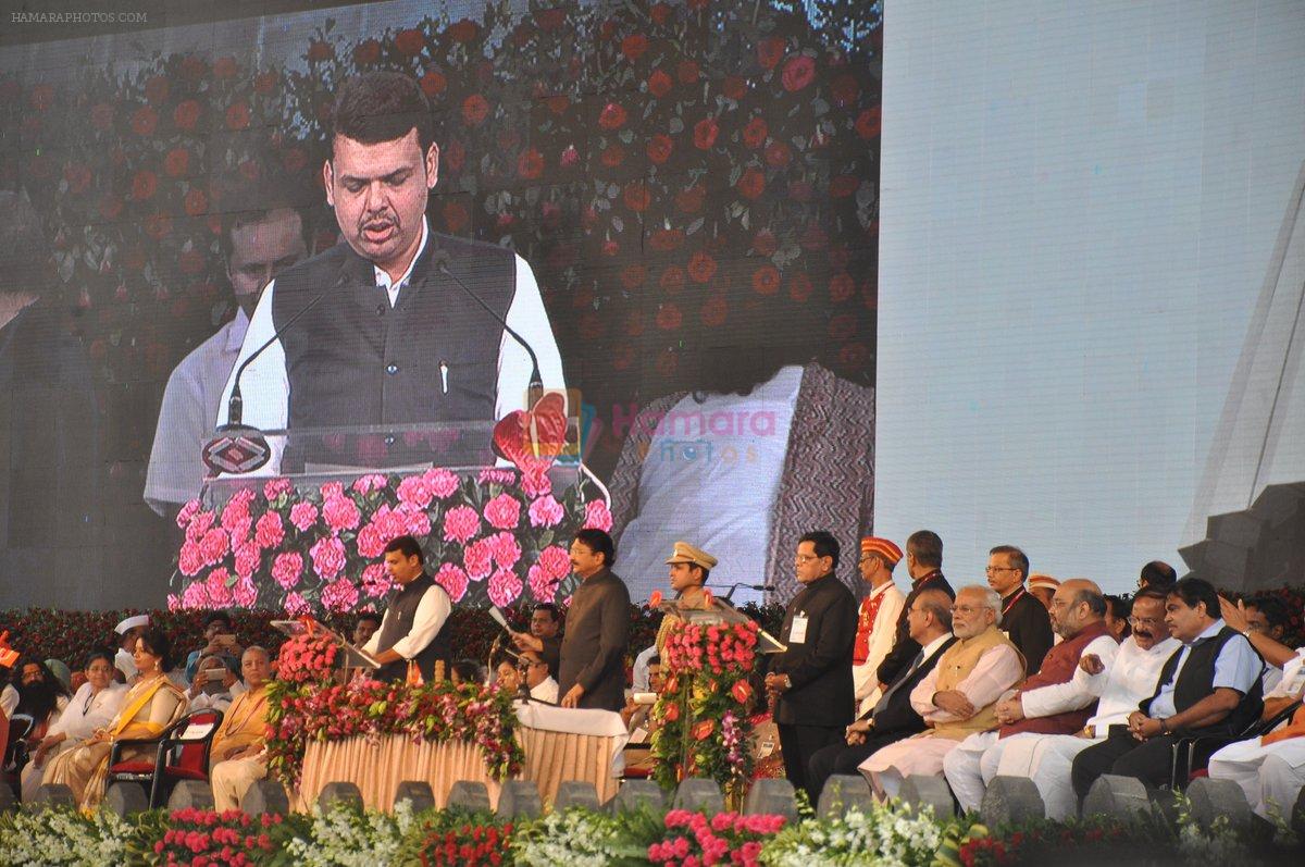 at Maharashtra Chief Minister Swearing In Ceremony on 31st Oct 2014
