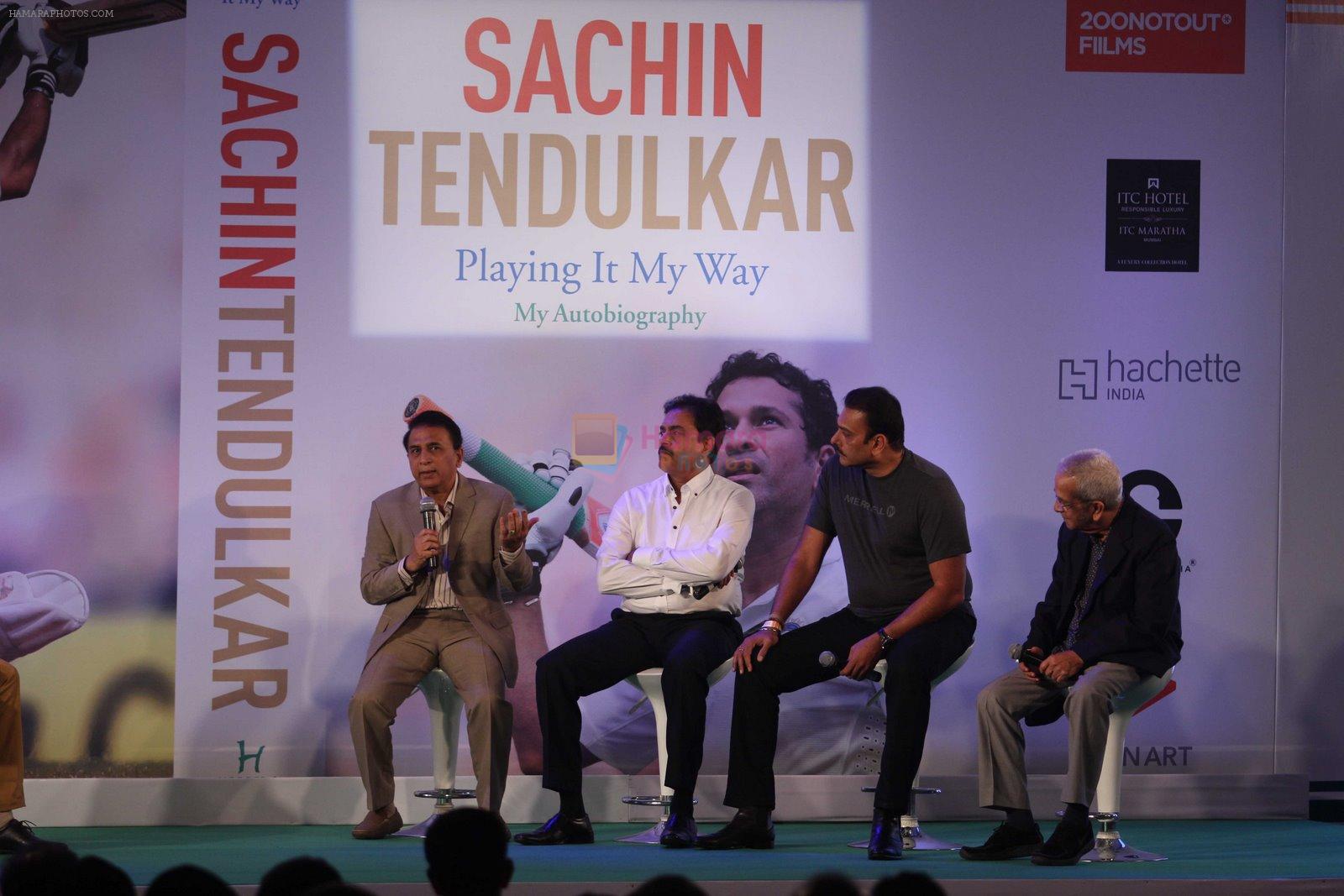 Sunil Gavaskar, Ravi Shastri at Sachin Tendulkar's Biography launch in Mumbai on 6th Nov 2014