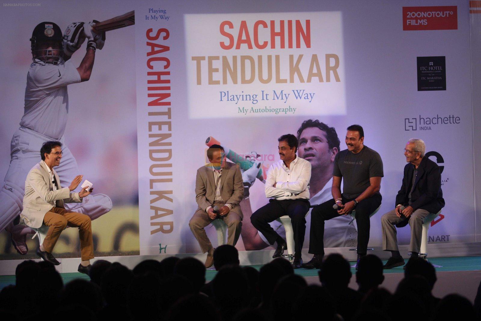 Sunil Gavaskar, Ravi Shastri at Sachin Tendulkar's Biography launch in Mumbai on 6th Nov 2014