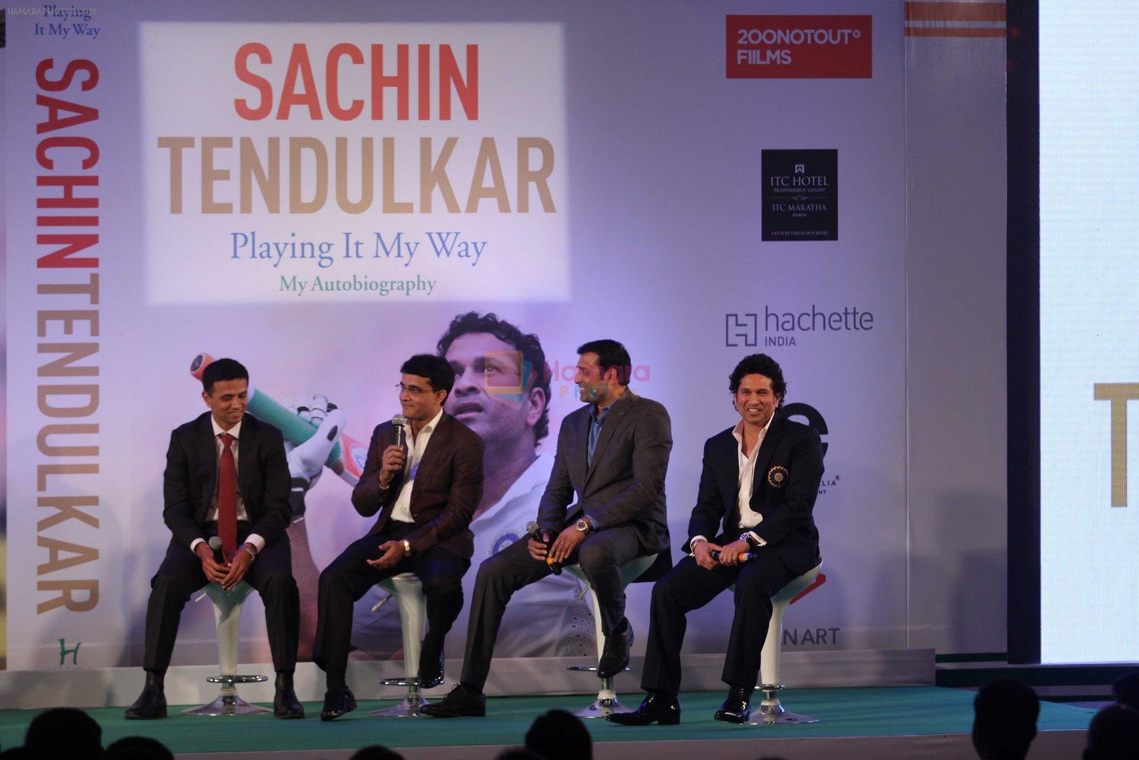 Rahul Dravid, Saurav Ganguly at Sachin Tendulkar's Biography launch in Mumbai on 6th Nov 2014
