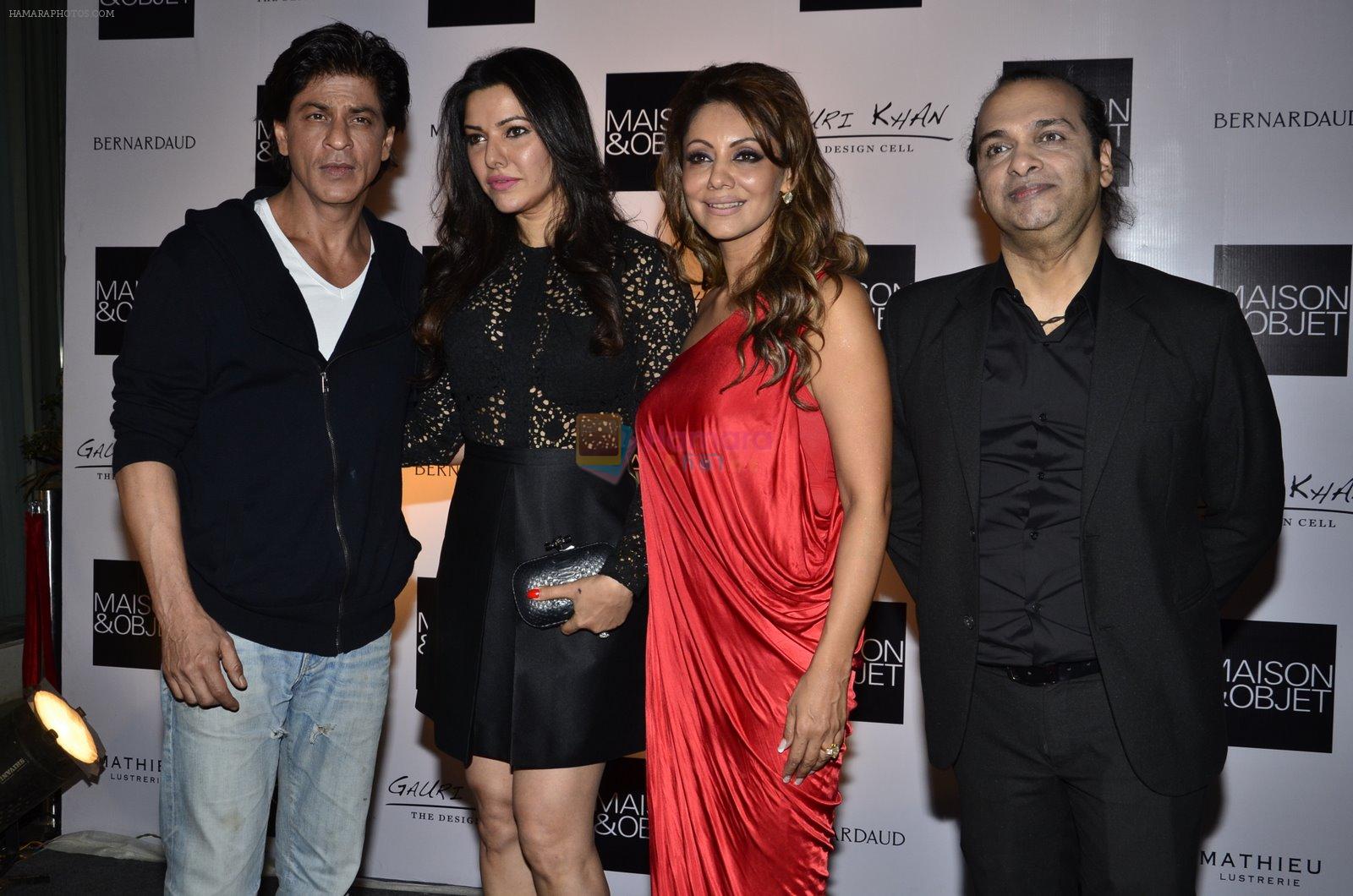 Shahrukh Khan, kehkashan patel, Gauri Khan at Gauri Khan's The Design Cell and Maison & Objet cocktail evening in Lower Parel, Mumbai on 11th Nov 2014